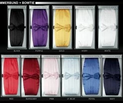 Men's Cummerbunds And Bow Ties Set