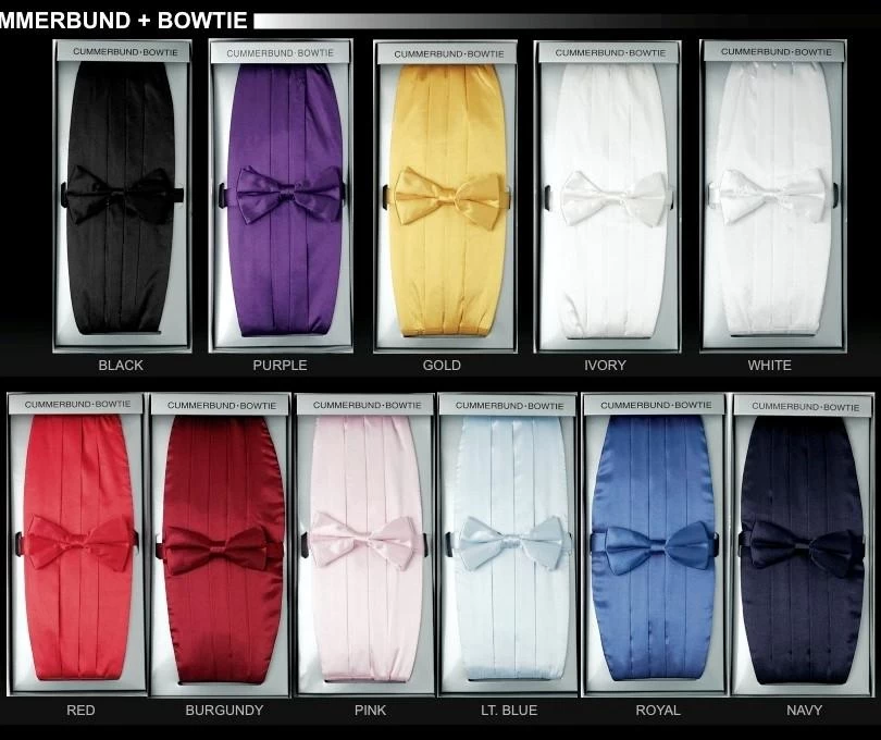 Men's Cummerbunds And Bow Ties Set 3 Men's Cummerbunds And Bow Ties Set