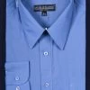 Men's Denim Blue Long Sleeve Dress Shirt