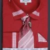 Men's Houndstooth Patched Dress Shirts With Tie, Hanky, Cuff Links