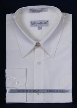 Men's Ivory Long Sleeve Dress Shirt