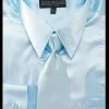 Men's Light Blue Satin Dress Shirt With Tie & Handkerchief -Boutique Wedding Dress Store mens light blue satin dress shirt with tie handkerchief mens dress shirts daniel ellissa 145 3233 light blue 909084