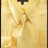 Men's Light Gold Satin Dress Shirt With Tie & Handkerchief 2 Men's Light Gold Satin Dress Shirt With Tie & Handkerchief -Boutique Wedding Dress Store mens light gold satin dress shirt with tie handkerchief mens dress shirts daniel ellissa 145 3233 gold 278391