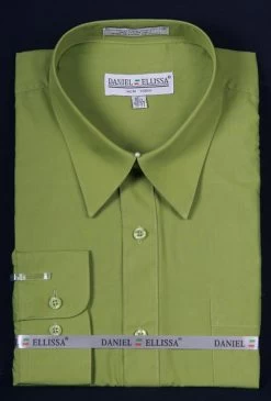 Men's Lime Green Long Sleeve Dress Shirt