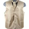 Men's Mocha Brown Striped Vest With Neck Tie