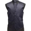 Men's Navy Blue Satin Vest With Neck Tie