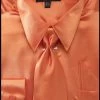 Men's Orange Satin Dress Shirt With Tie & Handkerchief -Boutique Wedding Dress Store mens orange satin dress shirt with tie handkerchief mens dress shirts daniel ellissa 145 3233 orange 298178