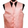 Men's Peach Satin Vest With Neck Tie -Boutique Wedding Dress Store mens peach satin vest with neck tie mens vests vesuvio napoli xs peach 237733