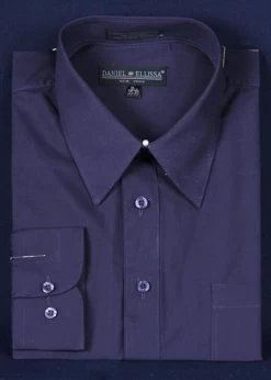 Men's Plum Long Sleeve Dress Shirt