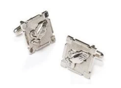 Men's Religious Silver Cufflinks
