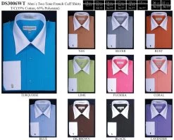 Men's Two Tone French Cuff Dress Shirt