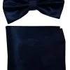 Metallic Black Bow Tie With Pocket Square (Pointed Tip) -Boutique Wedding Dress Store metallic black bow tie with pocket square pointed tip mens bow ties vesuvio napoli 763689