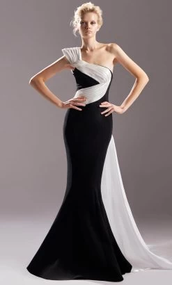 MNM COUTURE G1502 - Two-Toned Mermaid Evening Gown