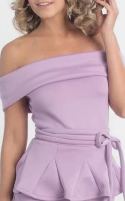 MNM Couture - L0003 Folded Off Shoulder Peplum Sheath Dress -Boutique Wedding Dress Store mnm couture l0003 folded off shoulder peplum sheath dress special occasion dress 28774528778323