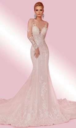 MNM COUTURE W2101 - Sweetheart Long Sleeve Mermaid Dress