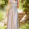 Mori Lee 72519 - Short Sleeve Crystal Embellished Long Dress