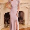 Mori Lee 72529 - Crepe Embroidered Lace Trumpet Dress -Boutique Wedding Dress Store mori lee 72529 crepe embroidered lace trumpet dress evening dresses 00 mauve 31392969195603