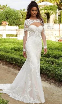 Mori Lee Bridal 2465 - Strapless Bridal Gown With Sheer Jacket