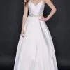 Nina Canacci - 2323 V Neck Satin A-line Plain Gown -Boutique Wedding Dress Store nina canacci 2323 v neck satin a line plain gown prom dresses 4 ivory 29455196782675