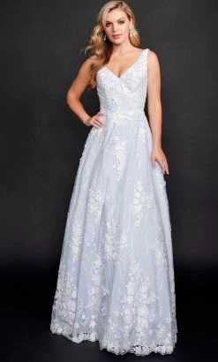 Nina Canacci 2348 - Sleeveless A-Line Wedding Dress -Boutique Wedding Dress Store nina canacci 2348 sleeveless a line wedding dress special occasion dress 0 ivory blue 31850820632659