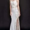 Nina Canacci - 3197 Floral Beaded Sweet Long Gown -Boutique Wedding Dress Store nina canacci 3197 floral beaded sweet long gown prom dresses 0 ivory 29455279423571