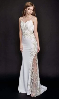 Nina Canacci - 3197 Floral Beaded Sweet Long Gown