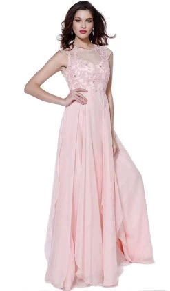 Nox Anabel - 8139 Illusion Jewel Neck A-line Dress