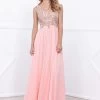 Nox Anabel Beaded V-Neck Illusion Long Dress In Bashful Pink 8343 -Boutique Wedding Dress Store nox anabel beaded v neck illusion long dress in bashful pink 8343 ccsale s bashful pink 5536912244793