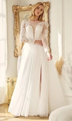 Nox Anabel Bridal JE911 - Illusion Bateau Bridal Gown -Boutique Wedding Dress Store nox anabel bridal je911 illusion bateau bridal gown bridal dresses 29787499102291