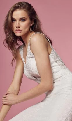 Nox Anabel Bridal JS923 - V-Neck Lace Bridal Gown -Boutique Wedding Dress Store nox anabel bridal js923 v neck lace bridal gown bridal dresses 29791553323091