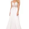 Nox Anabel - T315 Beaded Illusion A-Line Gown -Boutique Wedding Dress Store nox anabel t315 beaded illusion a line gown evening dresses 4 white 28086215475283