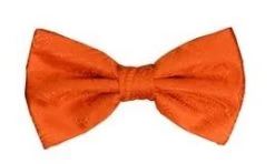 Orange Paisley Bow Ties With Matching Pocket Squares