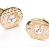Oval Gold Cufflinks With Clear Crystals -Boutique Wedding Dress Store oval gold cufflinks with clear crystals mens cufflinks abc fashion 670519