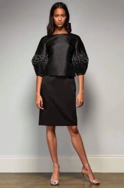 Park 108 - M337 Embellished Bell Sleeve Sheath Dress
