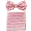 Pink Bow Tie With Geometric Squares And Pocket Square (Pointed Tip) -Boutique Wedding Dress Store pink bow tie with geometric squares and pocket square pointed tip mens bow ties vesuvio napoli 152591