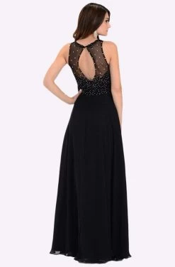Poly USA - 7454 Sleeveless Rhinestone Lace Bodice Chiffon Gown -Boutique Wedding Dress Store poly usa 7454 sleeveless rhinestone lace bodice chiffon gown bridesmaid dresses 14186860576851