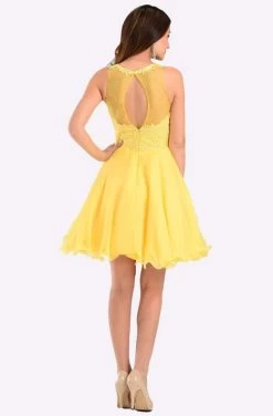 Poly USA - 7456 Sleeveless Beaded Lace Bodice Chiffon Cocktail Dress -Boutique Wedding Dress Store poly usa 7456 sleeveless beaded lace bodice chiffon cocktail dress bridesmaid dresses 14188655771731