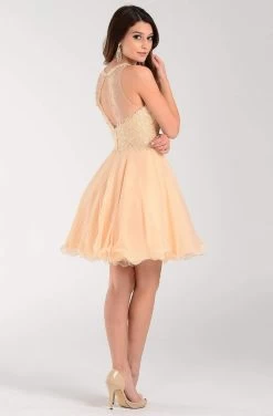 Poly USA - 7456 Sleeveless Beaded Lace Bodice Chiffon Cocktail Dress -Boutique Wedding Dress Store poly usa 7456 sleeveless beaded lace bodice chiffon cocktail dress bridesmaid dresses 14188655935571