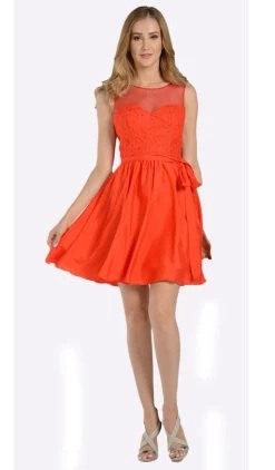 Poly USA - 7500 Beaded Lace Illusion Scoop A-line Dress -Boutique Wedding Dress Store poly usa 7500 beaded lace illusion scoop a line dress bridesmaid dresses xs red 6143859261497
