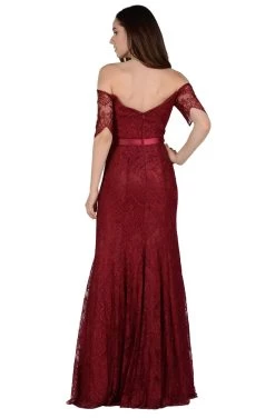 Poly USA - 8030 Half Sleeve Off Shoulder Lace Trumpet Dress -Boutique Wedding Dress Store poly usa 8030 half sleeve off shoulder lace trumpet dress mother of the bride dresses 13426170855507