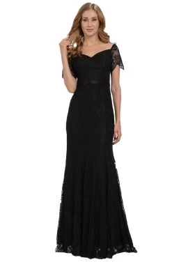 Poly USA - 8030 Half Sleeve Off Shoulder Lace Trumpet Dress