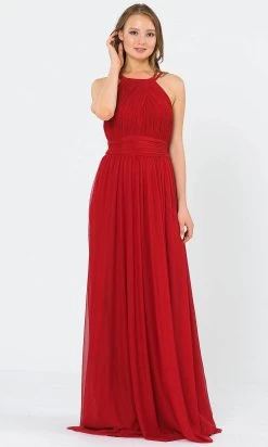 Poly USA 8396W - High Halter Neckline Long Gown -Boutique Wedding Dress Store poly usa 8396w high halter neckline long gown bridesmaid dresses xs dark red 29947797405779