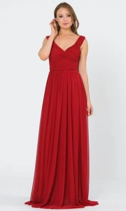 Poly USA 8398W - Sleeveless Low Cut V-neck Evening Gown -Boutique Wedding Dress Store poly usa 8398w sleeveless low cut v neck evening gown bridesmaid dresses 29947815952467
