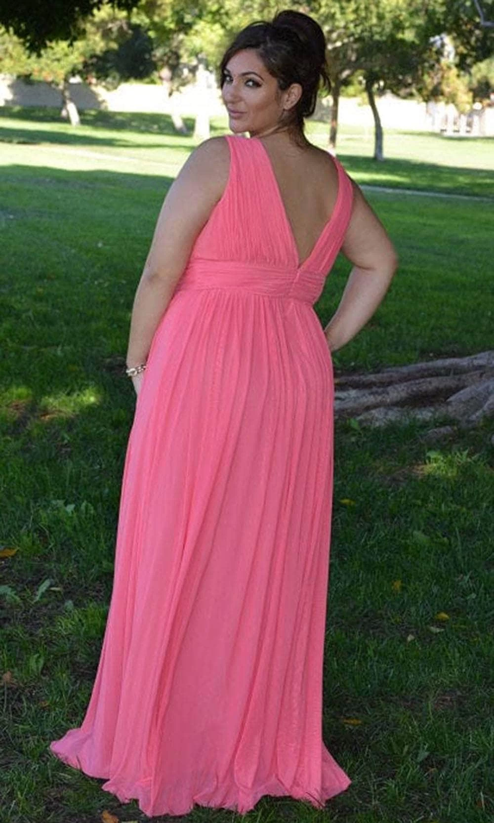 Poly USA 8408W - Sleeveless Plunging V-neck Evening Gown 4 Poly USA 8408W - Sleeveless Plunging V-neck Evening Gown - Image 2