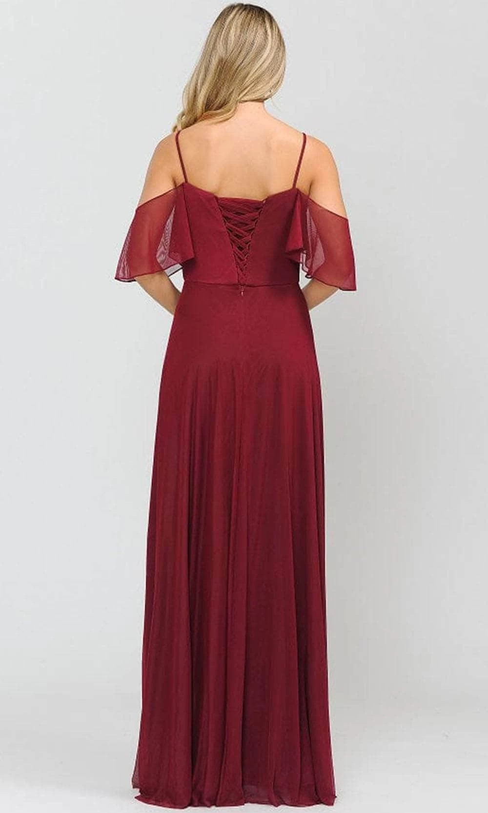 Poly USA 8552W - Off-shoulder Semi-sweetheart Long Gown 5 Poly USA 8552W - Off-shoulder Semi-sweetheart Long Gown - Image 3