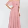 Poly USA 8552W - Off-shoulder Semi-sweetheart Long Gown -Boutique Wedding Dress Store poly usa 8552w off shoulder semi sweetheart long gown bridesmaid dresses xs mauve 29950609948755