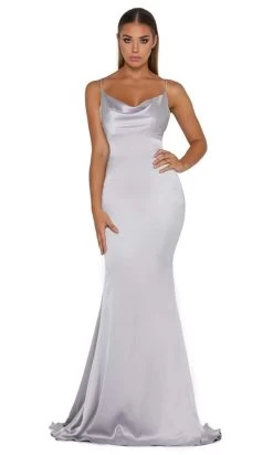 Portia And Scarlett - Dana Gown Satin Cowl Neck Gown