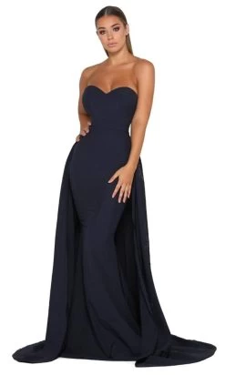 Portia And Scarlett - Endora Strapless Sweetheart Neck Overskirt Gown -Boutique Wedding Dress Store portia and scarlett endora strapless sweetheart neck overskirt gown prom dresses 0 navy 14964249264211