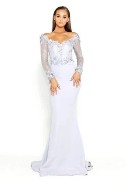 Portia And Scarlett - PS1906 Floral Lace Off-Shoulder Mermaid Dress -Boutique Wedding Dress Store portia and scarlett ps1906 floral lace off shoulder mermaid dress bridesmaid dresses 14589049274451