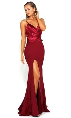 Portia And Scarlett - PS1912 V Neck High Slit Long Train Mermaid Gown -Boutique Wedding Dress Store portia and scarlett ps1912 v neck high slit long train mermaid gown prom dresses 14769420501075